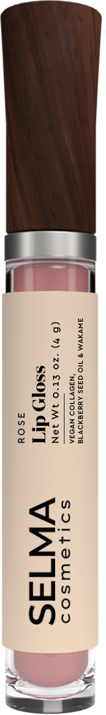 Lip Gloss (Gradual Plumping – Rose) with Vegan Collagen, Blackberry Seed Oil & Wakame