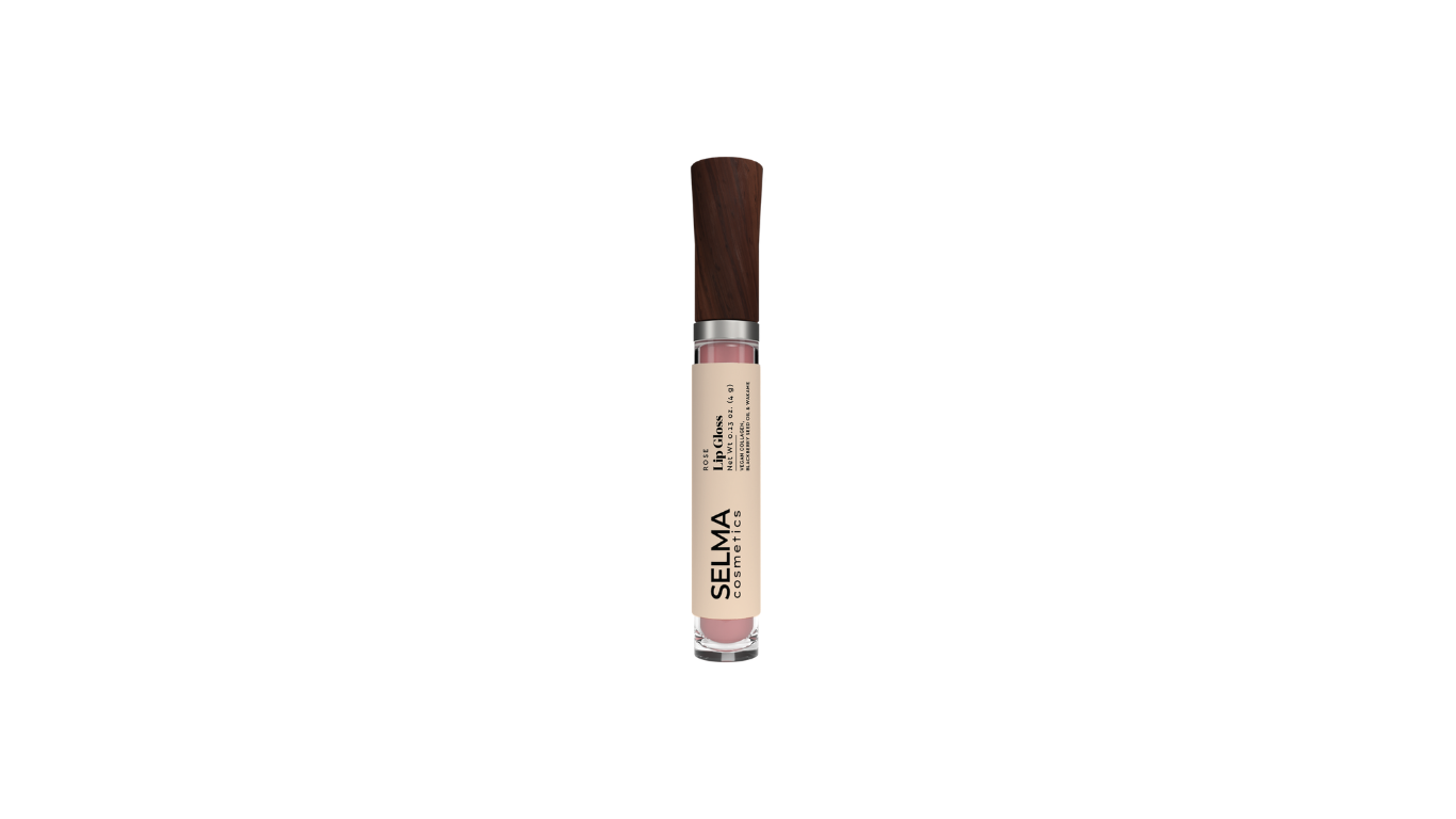 Lip Gloss (Gradual Plumping – Rose) with Vegan Collagen, Blackberry Seed Oil & Wakame